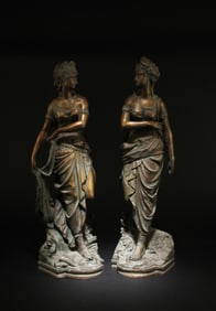 A Pair of Western Bronze Statues