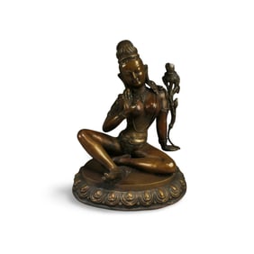 A Bronze Bodhisattva Statue