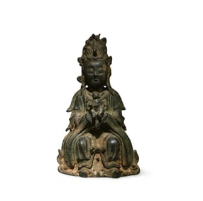 Antique Bronze Bodhisattva Statue