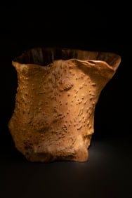 A Massive Carved Wooden Brushpot