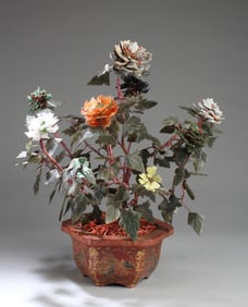 Antique Lacquer Hexagonal Shaped Vase