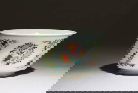 A Porcelain Cup: A Porcelain Cup. 'ChengHua' mark. Height: 2.5" Diameter: 4"