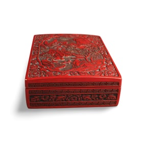 Chinese Cinnabar Lacquer Rectangular Shaped Box