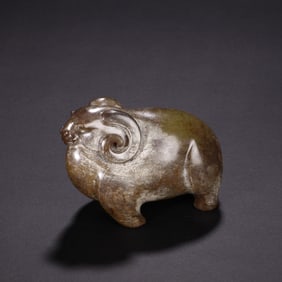 A Hetian Jade Ram Ornament
