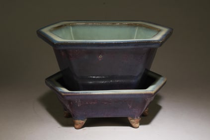 A Junyao Six-Sided Flower Pot
