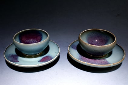 A Set of Ru Ware Cup and Dish
