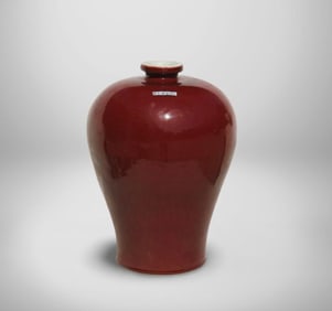 A Red Glazed Vase with Dragon on Bottom