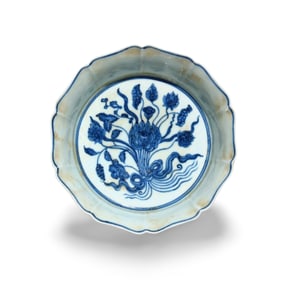 A Blue and White Ink Washer