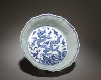 A Blue and White Ink Washer