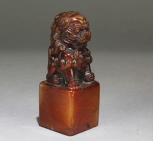 A Chinese Imperial Lion SoapStone Seal