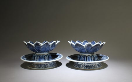 A Blue and White Lotus Plates