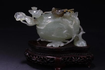 Chinese Carved Jade Container