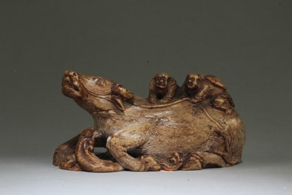 Chinese Soapstone Cow Statue