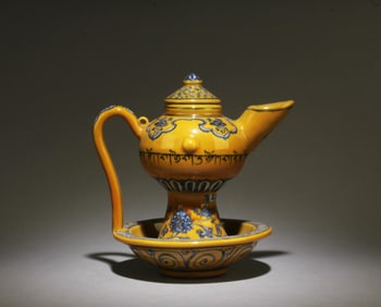 A Blue and Yellow Teapot