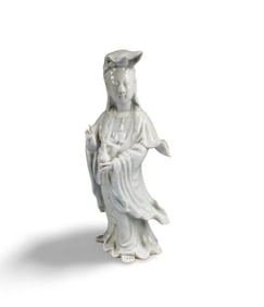 Chinese Bland De Chine Standing Guanyin Statue
