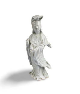 Chinese Bland De Chine Standing Guanyin Statue: Chinese Bland De Chine Standing Guanyin Statue. Height: 10.5"