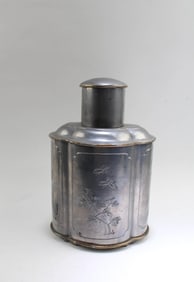 A Pewter Tea Leaves Container