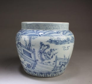Chinese Blue & White Porcelain Jar