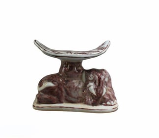 Chinese Iron Red Porcelain Pillow