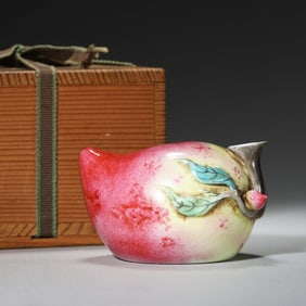 A Fencai Enamel Peach Water Dropper
