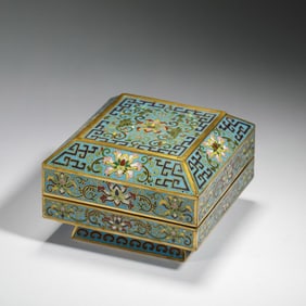 A Cloisonné Enamel Square Box