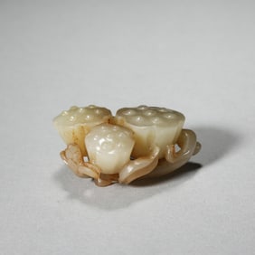 A Jade Carved Lotus Ornament