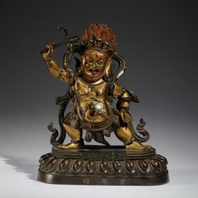A Gilt Bronze Vajra Statue