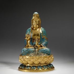 A Cloisonné Enamel Buddha Statue