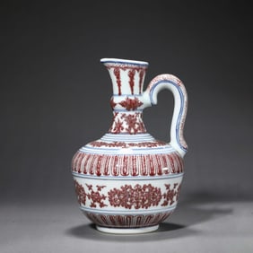 A Red Underglazed Floral Vase