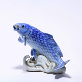 A Blue and White Fish Motif