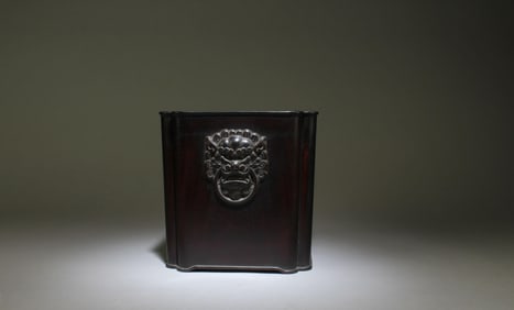 A Caved Wooden Brushpot