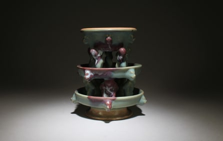 A Jun Three-Tiered Fountain