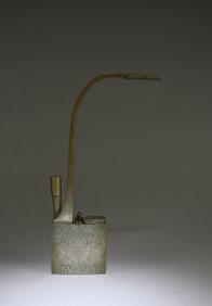 An Antique Chinese White Brass Water Pipe