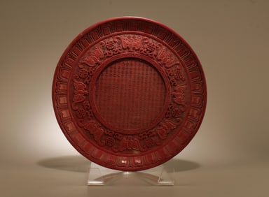 Cinnabar Lacquer Round Plate