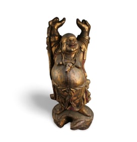 Chinese Carved Wooden Standing Buddha Statue