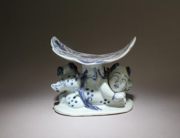 A Blue and White Pillow