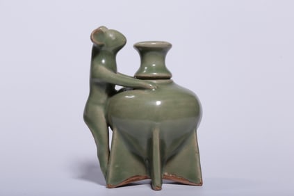 A Longquan Covered Vase With Rat Motif