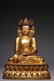A Gilt Bronze Vairocana Seated Statue