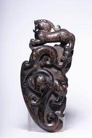 A Jade Ornament With Dragon Motif