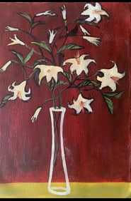 An Oil Painting Depicting Vase Attributed to Chang Yu