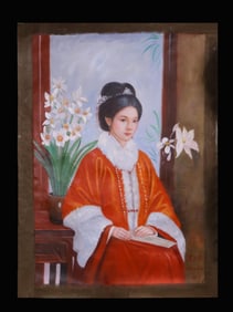 An Oil Painting Depicting Lady Attributed to Chen Yifei