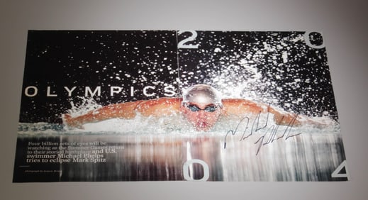 Poster of Michael Phelps with Autograph