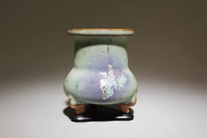 A Junyao Incense Burner with Stand