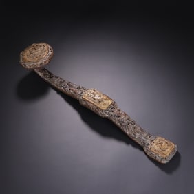 An Agarwood Ruyi Scepter with Figures