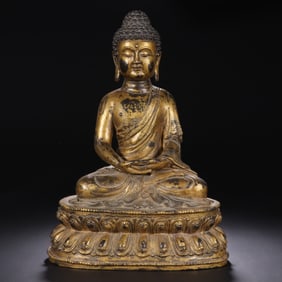 A Gilt Bronze Shakyamuni Buddha Statue