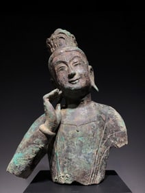 A Bronze Bodhisattva Bust Statue