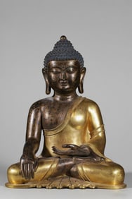 A Gilt Bronze Shakyamuni Buddha Statue