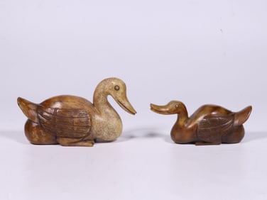 A Pair of Jade Duck Ornaments