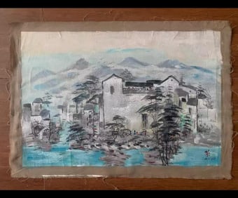 An Oil Painting Depicting Water Village Attributed to Wu Guanzhong