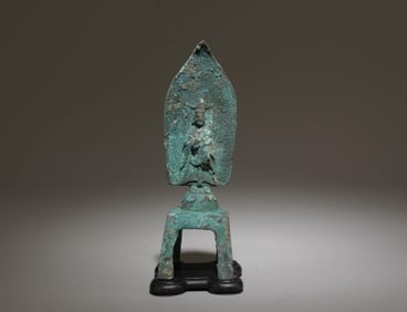 A Bronze Buddha Statue with Stand